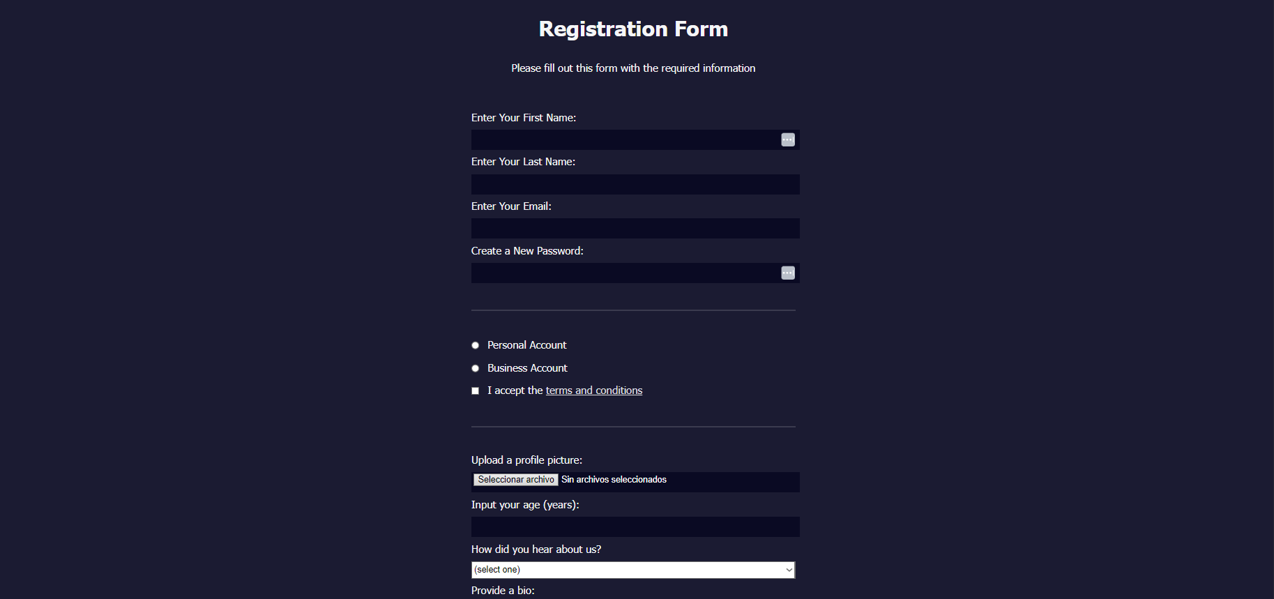 Registration Form